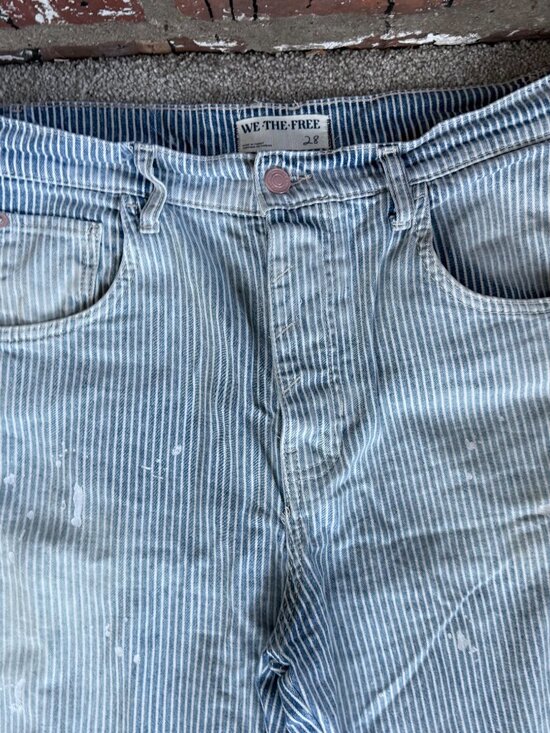 Free People Good Luck Paint Splatter Stripe Jeans, 28 - Picture 9 of 14